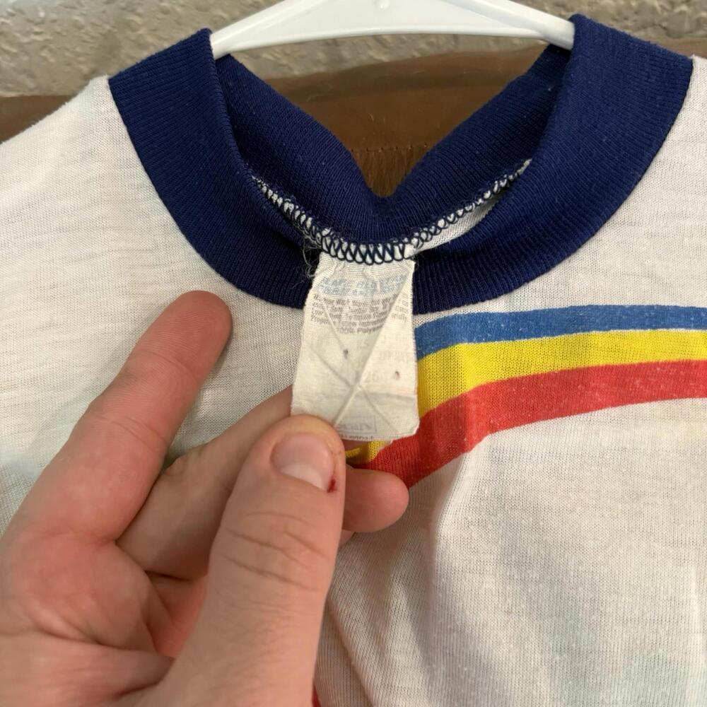 Vintage 70s/80s RARE Colorful Snowmobile Winter Surfing Shirt Size Kids Small - Picture 6 of 6